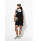 Combishort en Gaze de Coton - Noir Uni Fonce