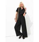 Combinaison-pantalon Brodée - Noir Uni Fonce