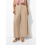 Women's Wide Leg Trousers - Plain Light Natural