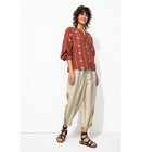 Pantalon Court Rayé Femme - Multicolore Imprime