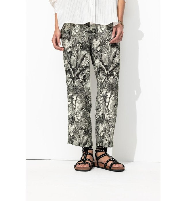 Pantalon Court Imprimé Femme - Noir Imprime