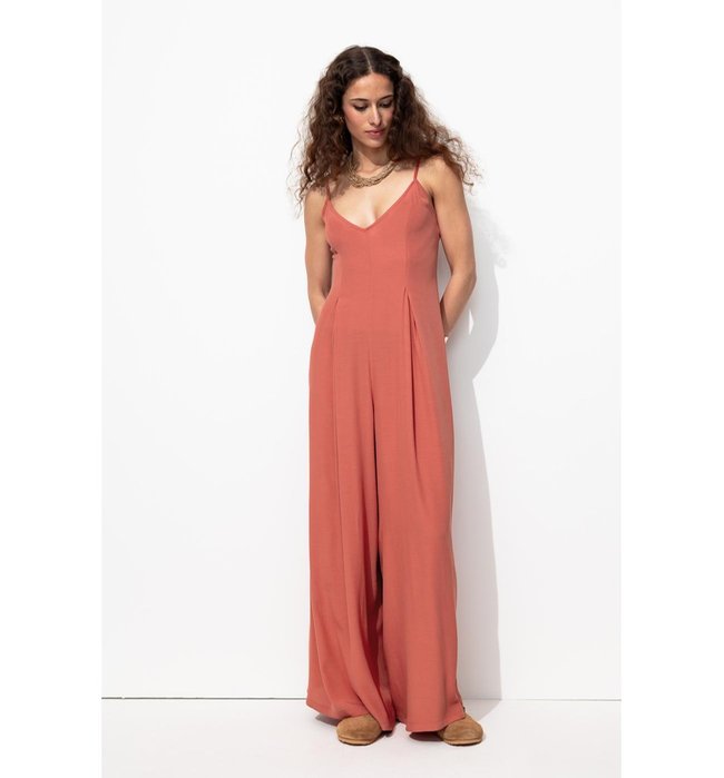 Combi-pantalon à Bretelles - Marron Uni Clair