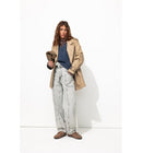 Trench Court Ceinturé Femme - Naturel Uni Clair