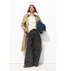 Trench Long Ceinturé Femme - Naturel Uni Clair