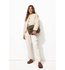 Veste Matelassée Brodée Femme - Naturel Uni Clair