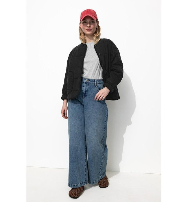 Veste Matelassée Femme - Noir Uni Fonce