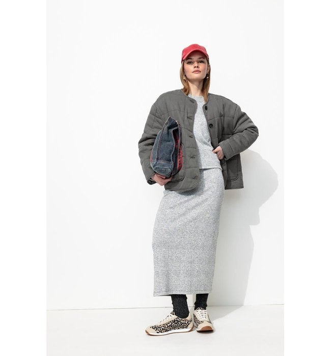 Veste Matelassée Femme - Gris Uni Clair