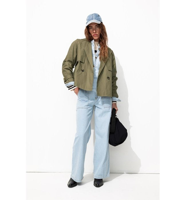 Veste Trench Femme - Kaki Uni Fonce