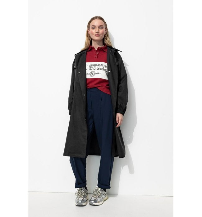Trench Coupe-vent Femme - Bleu Uni Fonce