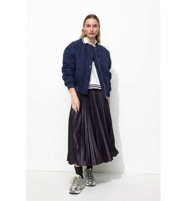 Bomber en Lyocell Matelassé - Bleu Uni Fonce