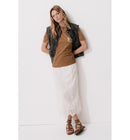 T-shirt Motif Dos Femme - Marron Imprime