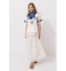 T-shirt Campus Oversize Femme - Naturel Imprime