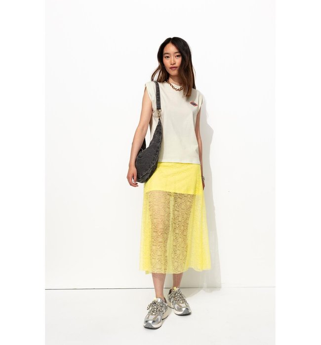 T-shirt à Écusson Femme - Naturel Uni Clair