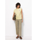 T-shirt à Écusson Femme - Jaune Uni Colore