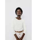 T-shirt Col Rond Femme - Naturel Uni Clair