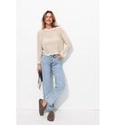 T-shirt en Maille Filet Femme - Naturel Uni Clair