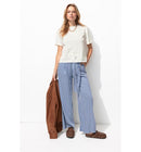 T-shirt Col Rond Femme - Naturel Uni Clair
