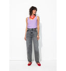 Débardeur en Lin Mélangé Femme - Violet Uni Colore