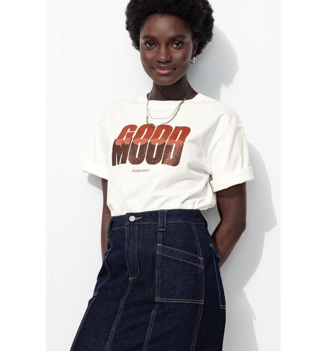 T-shirt à Message Femme - Naturel Imprime