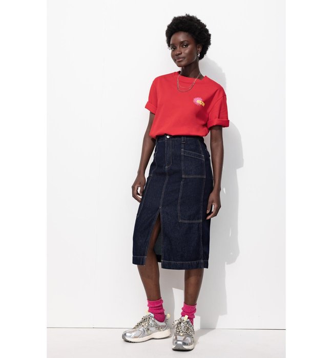 T-shirt à Message Femme - Rouge Imprime