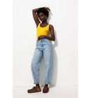 Body Uni en Coton Femme - Jaune Uni Colore