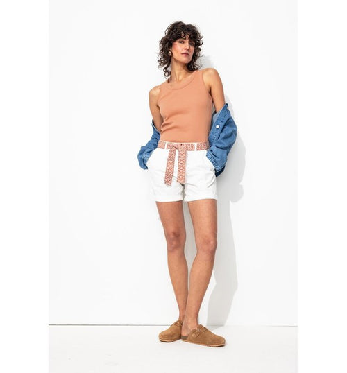 Débardeur Marcel Côtelé Femme - Rose Uni Colore