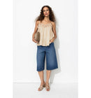 Top en Satin et Dentelle Femme - Naturel Uni Clair