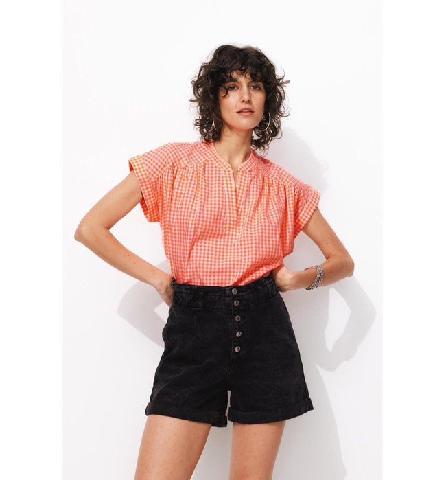 Blouse à Carreaux Vichy Femme - Multicolore Carreaux