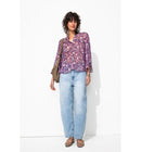 Chemise Oversize en Voile - Violet Imprime
