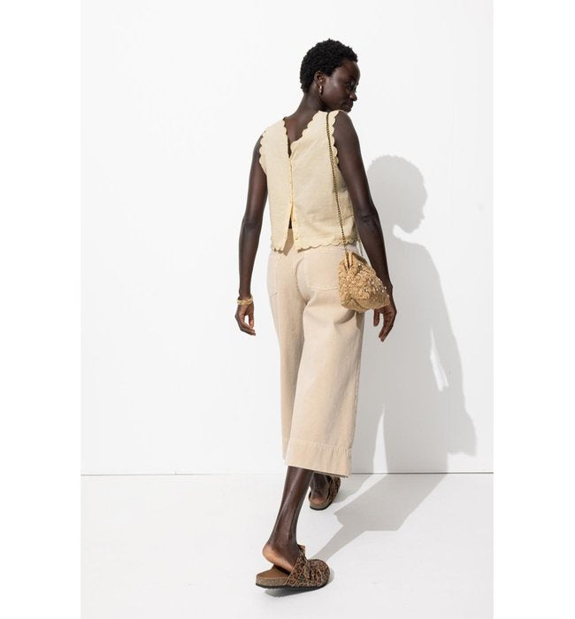 Top Court Recto/verso Femme - Naturel Uni Clair
