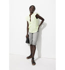 Blouse Brodée Fluo Femme - Jaune Uni Colore