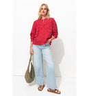Chemise en Broderie Anglaise - Rouge Uni Colore