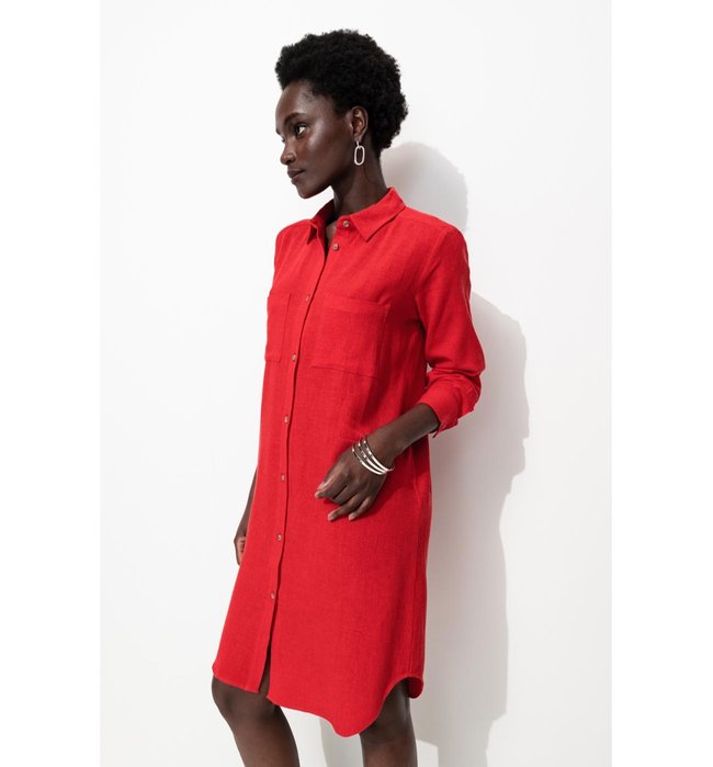 Longue Chemise Femme - Rouge Uni Colore