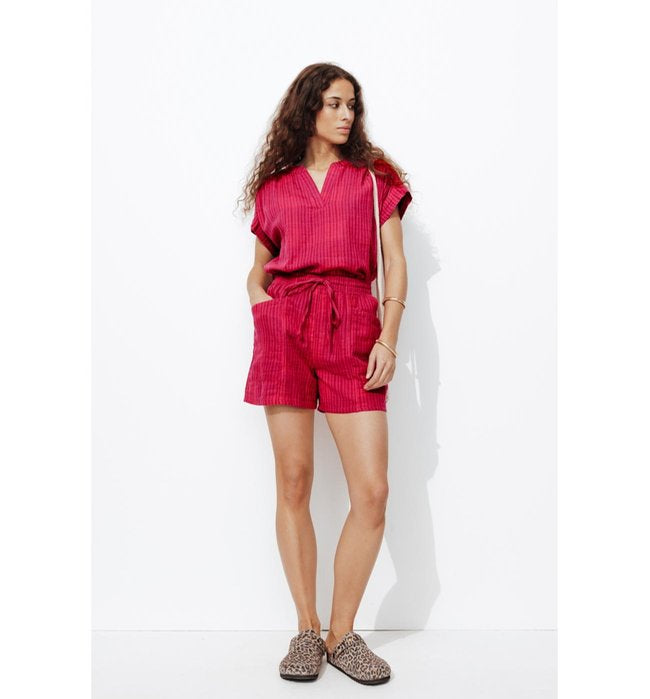 Blouse Rayée en Coton Femme - Multicolore Raye