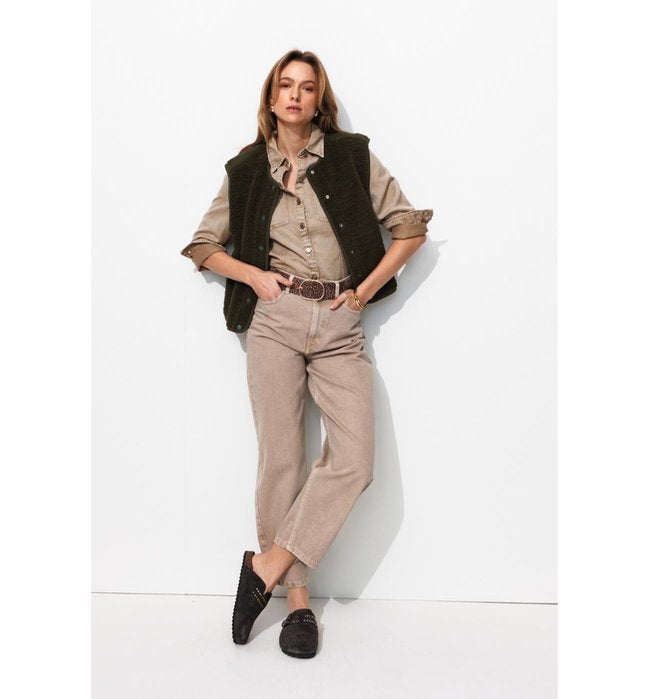 Chemise en Lyocell Femme - Naturel Uni Clair