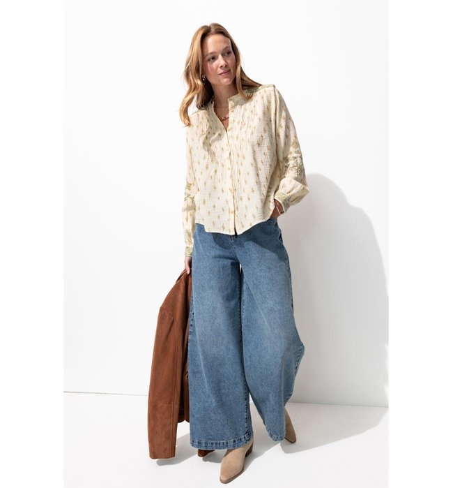 Chemise Gaze de Coton Brodée - Naturel Uni Clair