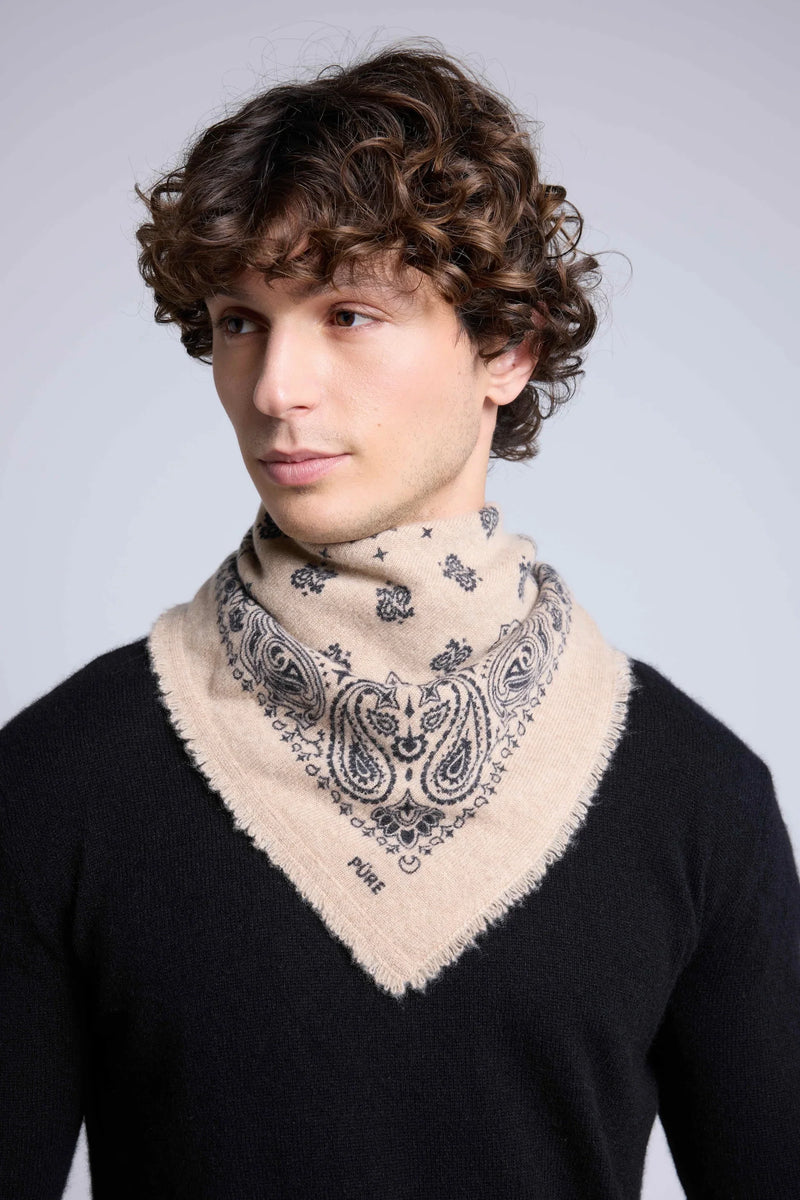 Echarpe Bandana Couronne Apache - Beige Noir - Mixte