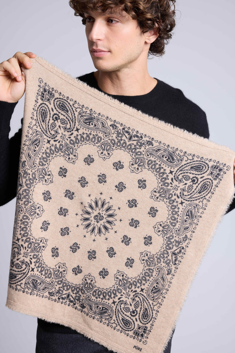 Echarpe Bandana Couronne Apache - Beige Noir - Mixte