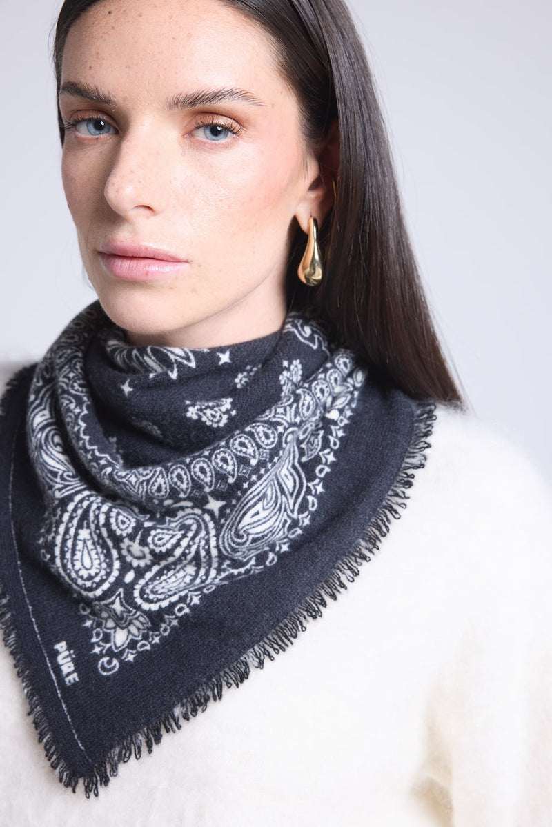 Echarpe Bandana Couronne Apache - Noir Blanc - Mixte