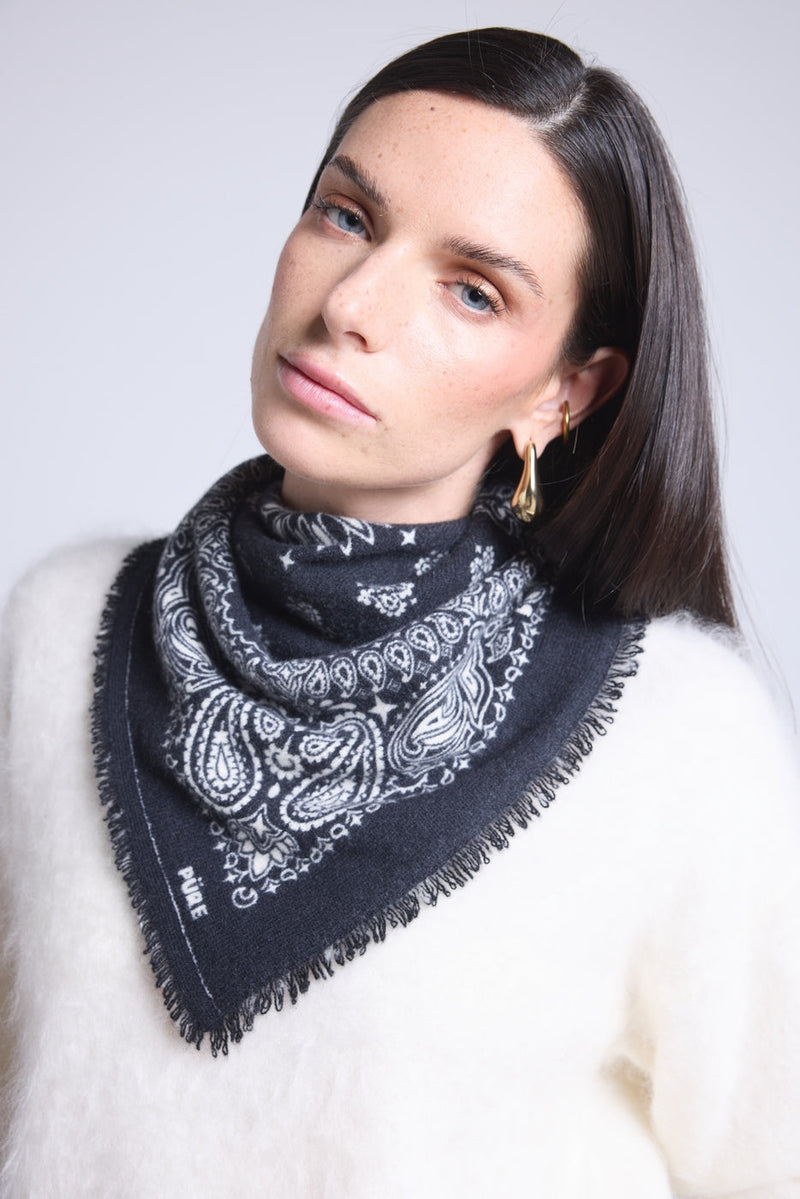 Echarpe Bandana Couronne Apache - Noir Blanc - Mixte