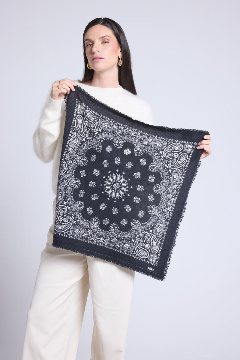 Echarpe Bandana Couronne Apache - Noir Blanc - Mixte