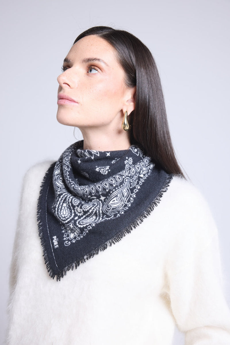 Echarpe Bandana Couronne Apache - Noir Blanc - Mixte