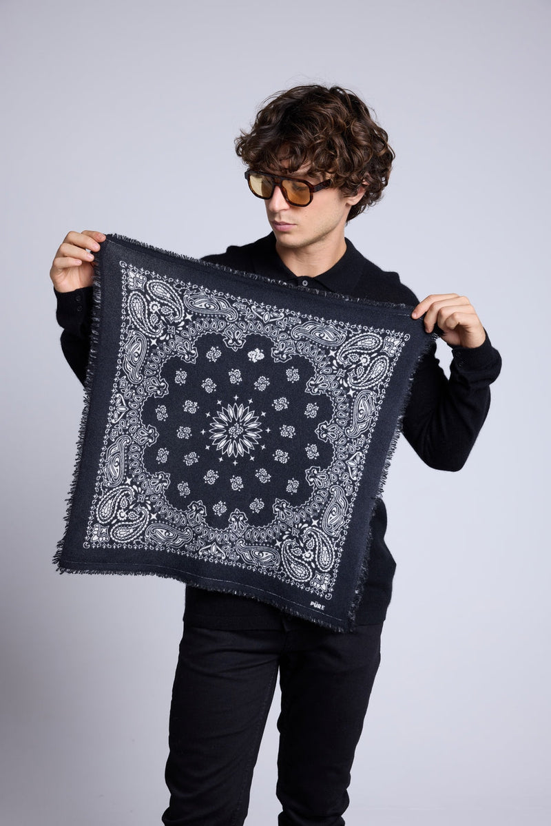 Echarpe Bandana Couronne Apache - Noir Blanc - Mixte
