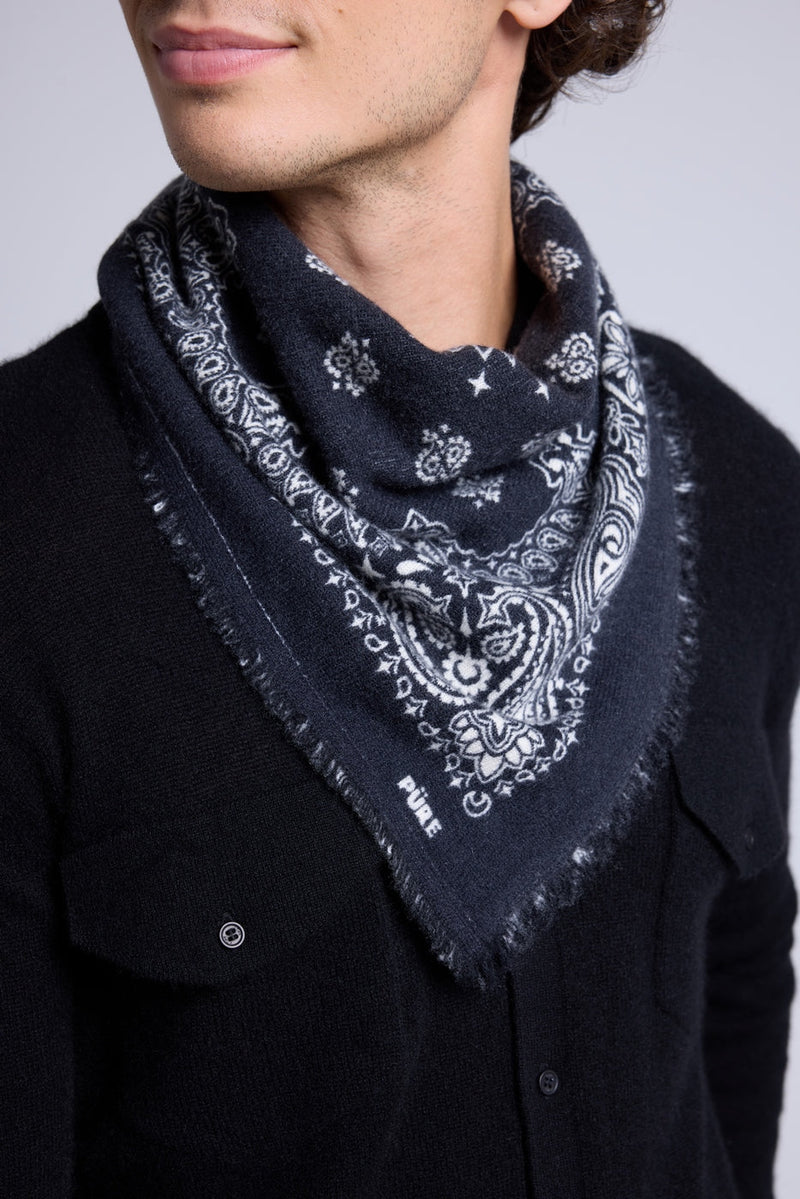 Echarpe Bandana Couronne Apache - Noir Blanc - Mixte