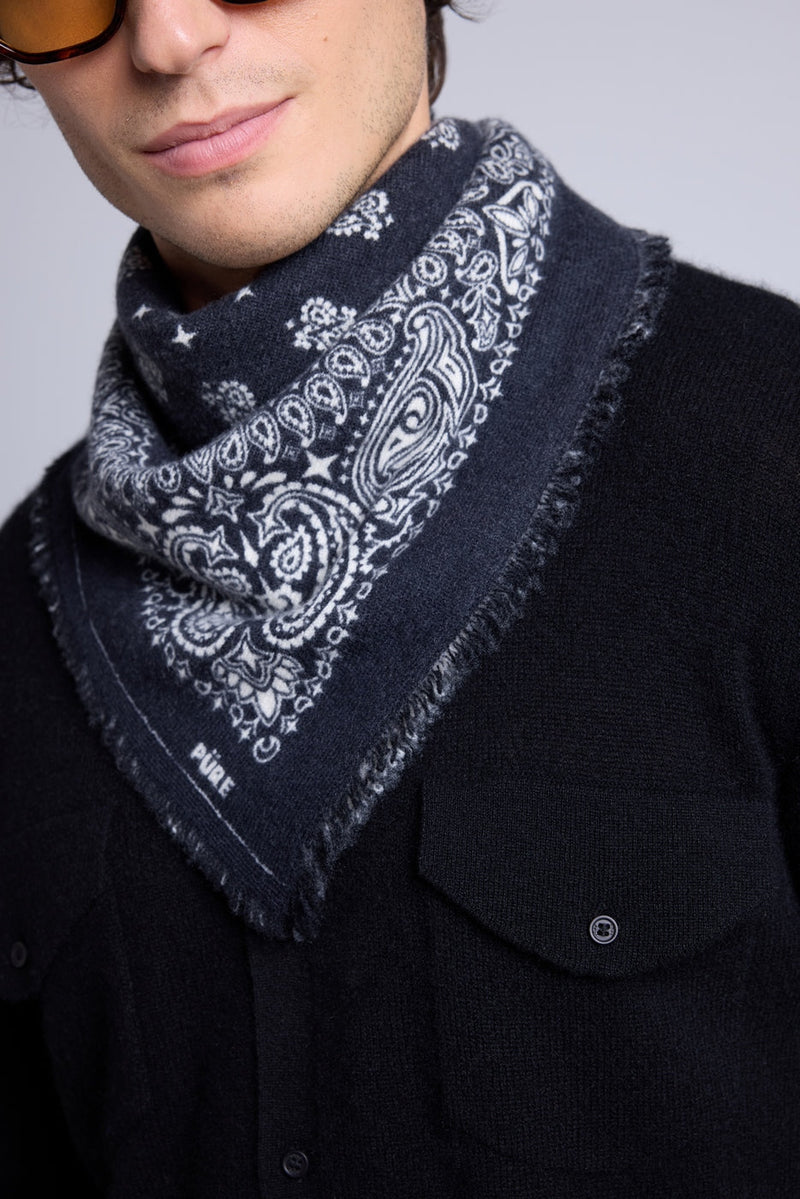 Echarpe Bandana Couronne Apache - Noir Blanc - Mixte