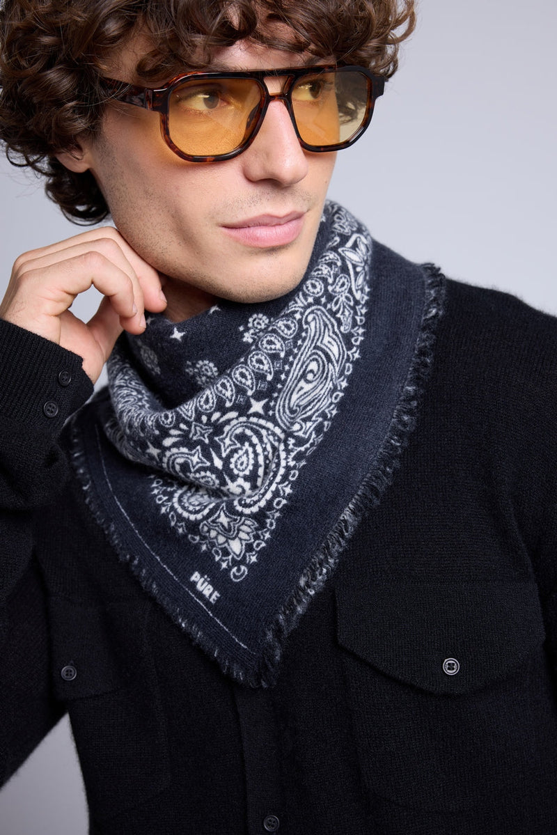 Echarpe Bandana Couronne Apache - Noir Blanc - Mixte