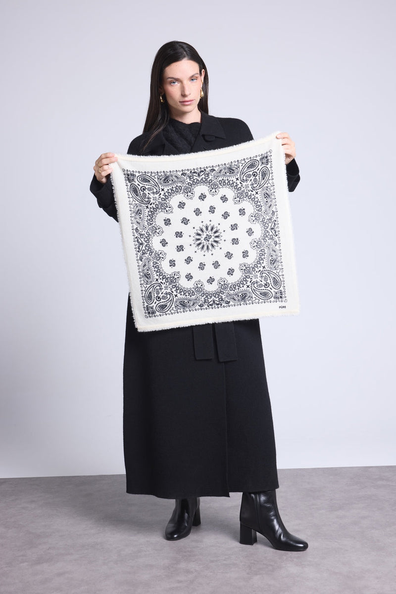 Echarpe Bandana Couronne Apache - Blanc Noir - Mixte