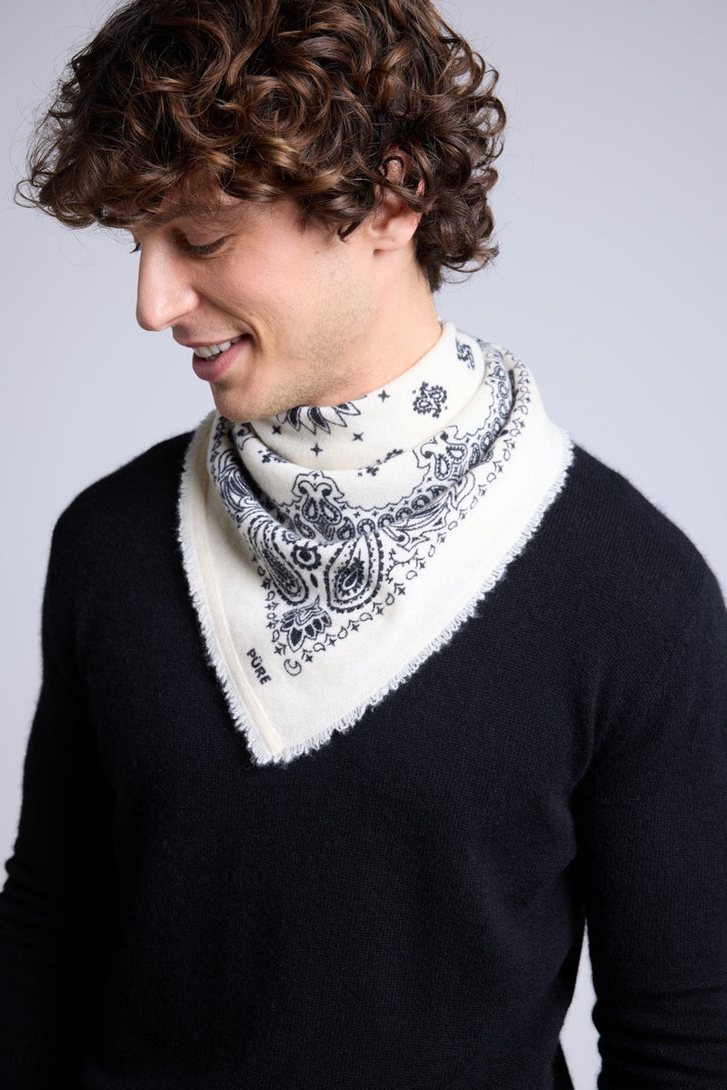 Echarpe Bandana Couronne Apache - Blanc Noir - Mixte