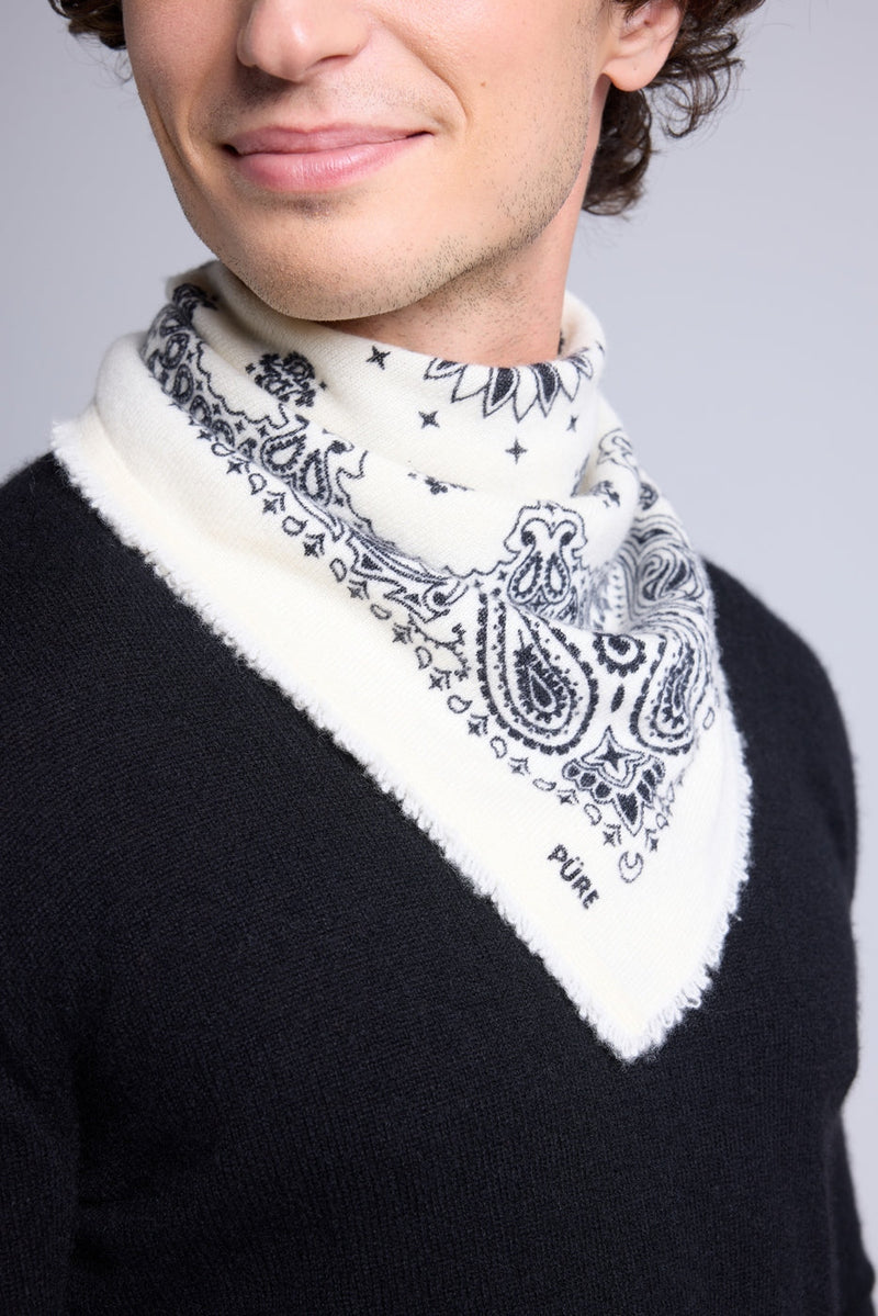 Echarpe Bandana Couronne Apache - Blanc Noir - Mixte