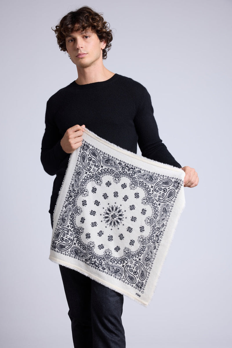 Echarpe Bandana Couronne Apache - Blanc Noir - Mixte